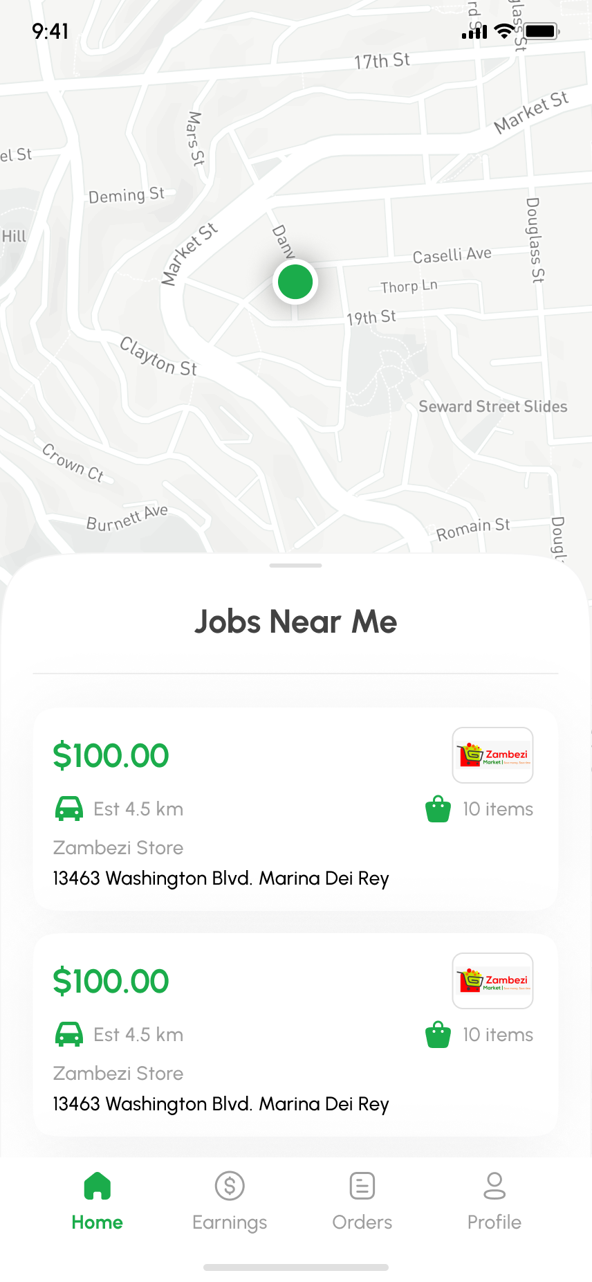 App rider map view